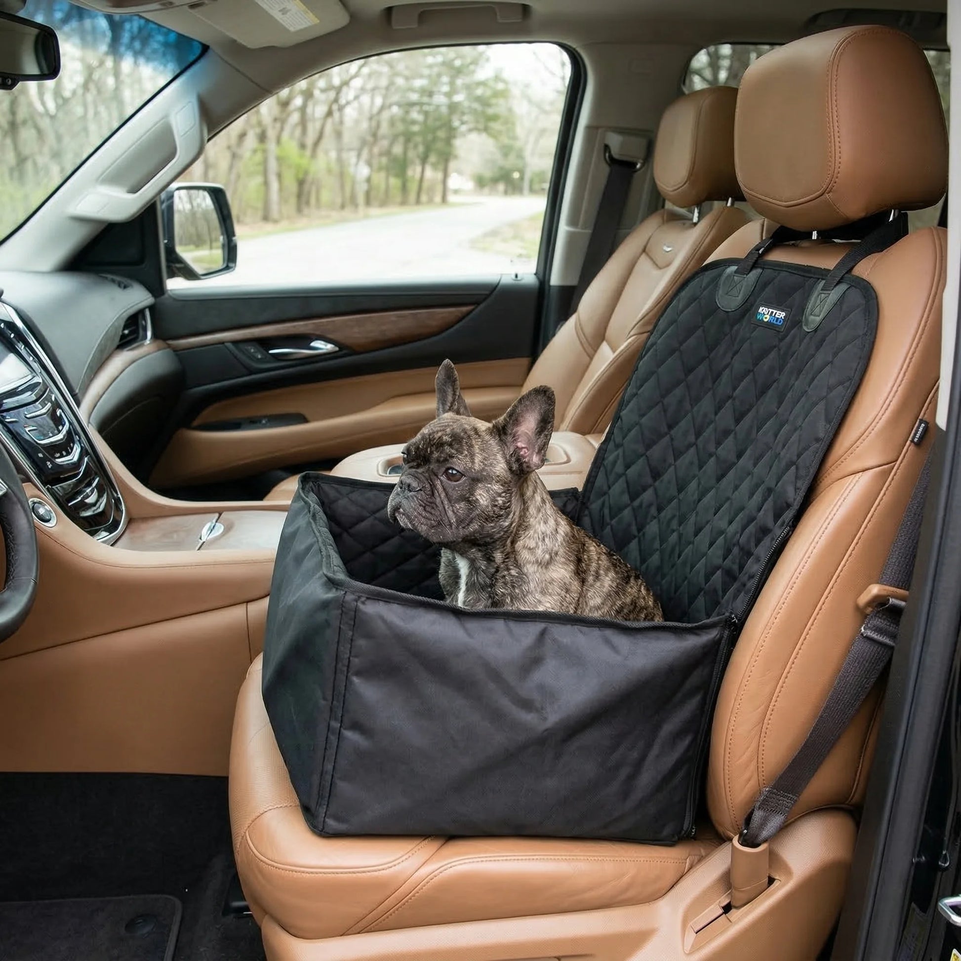 2 in 1 Front Car Seat Covers Pet Travel Protector Basket for Dog Cat Scratch Resistant Waterproof and Non-S