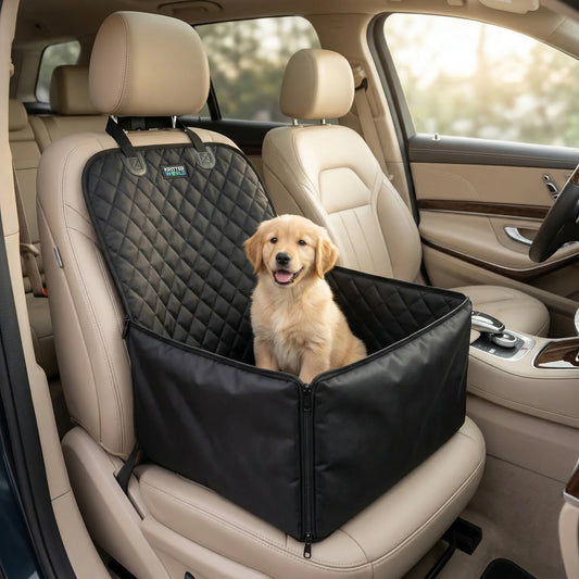 2 in 1 Front Car Seat Covers Pet Travel Protector Basket for Dog Cat Scratch Resistant Waterproof and Non-S